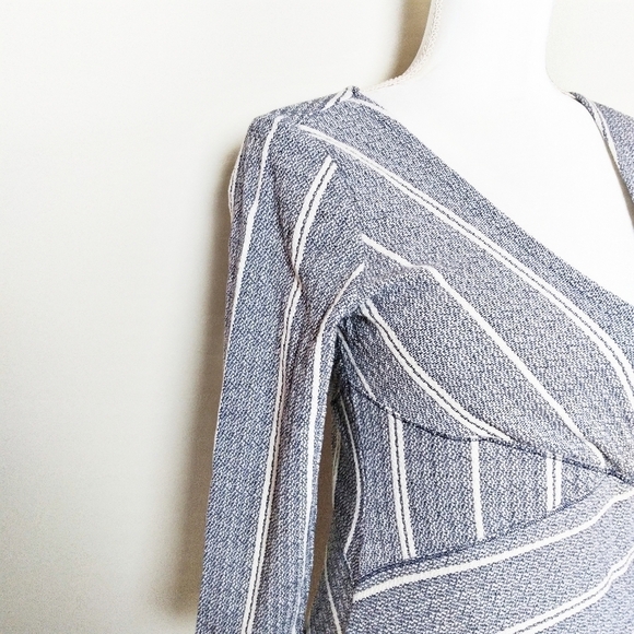 Anthropologie Maeve Blue and White Faux Wrap Dress - Picture 4 of 7